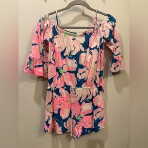 Girls Floral Off-Shoulder Romper